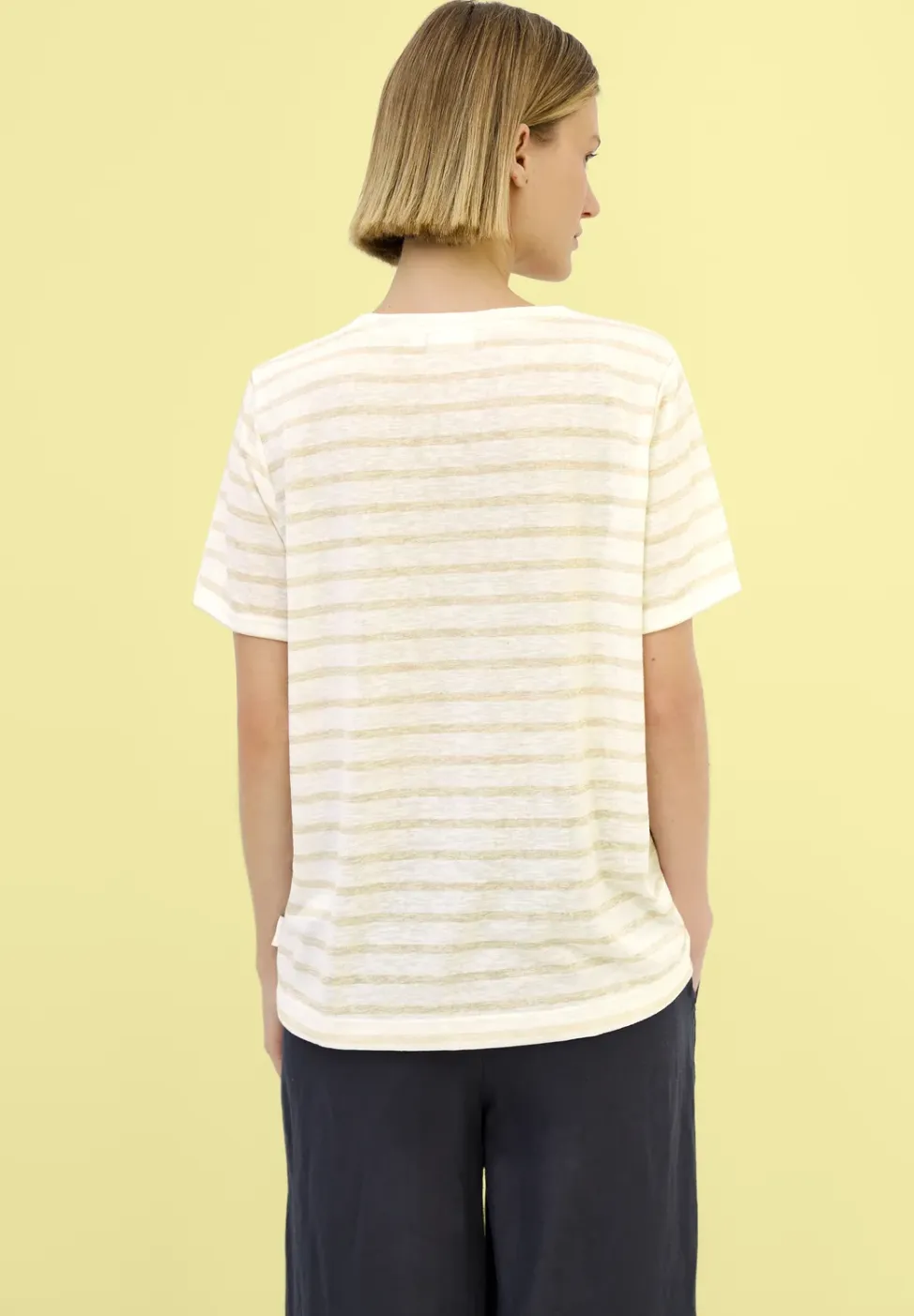 Shirt met gebreide look en strepen