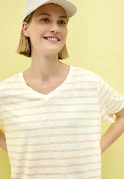 Shirt met gebreide look en strepen