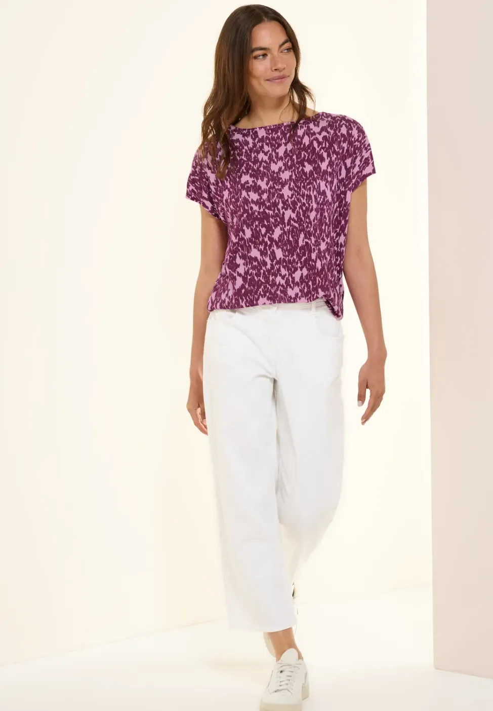Shirt met gebreide look en patroon