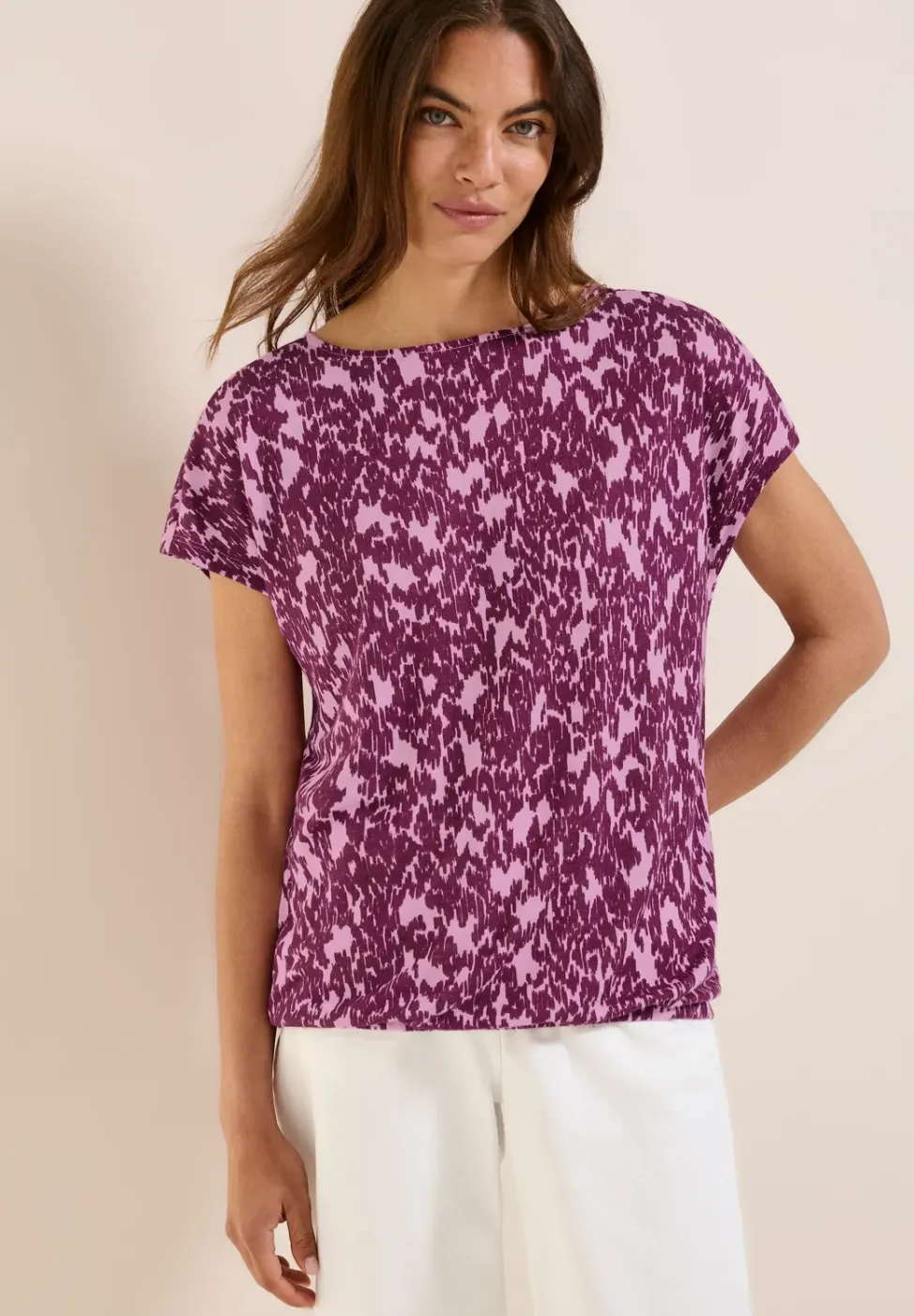 Shirt met gebreide look en patroon