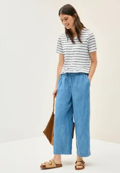 Shirt met gebreide look en strepen