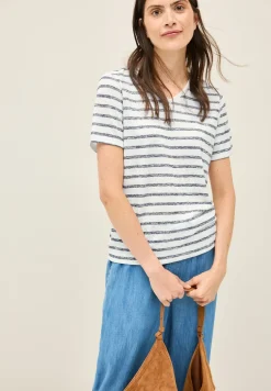 Shirt met gebreide look en strepen