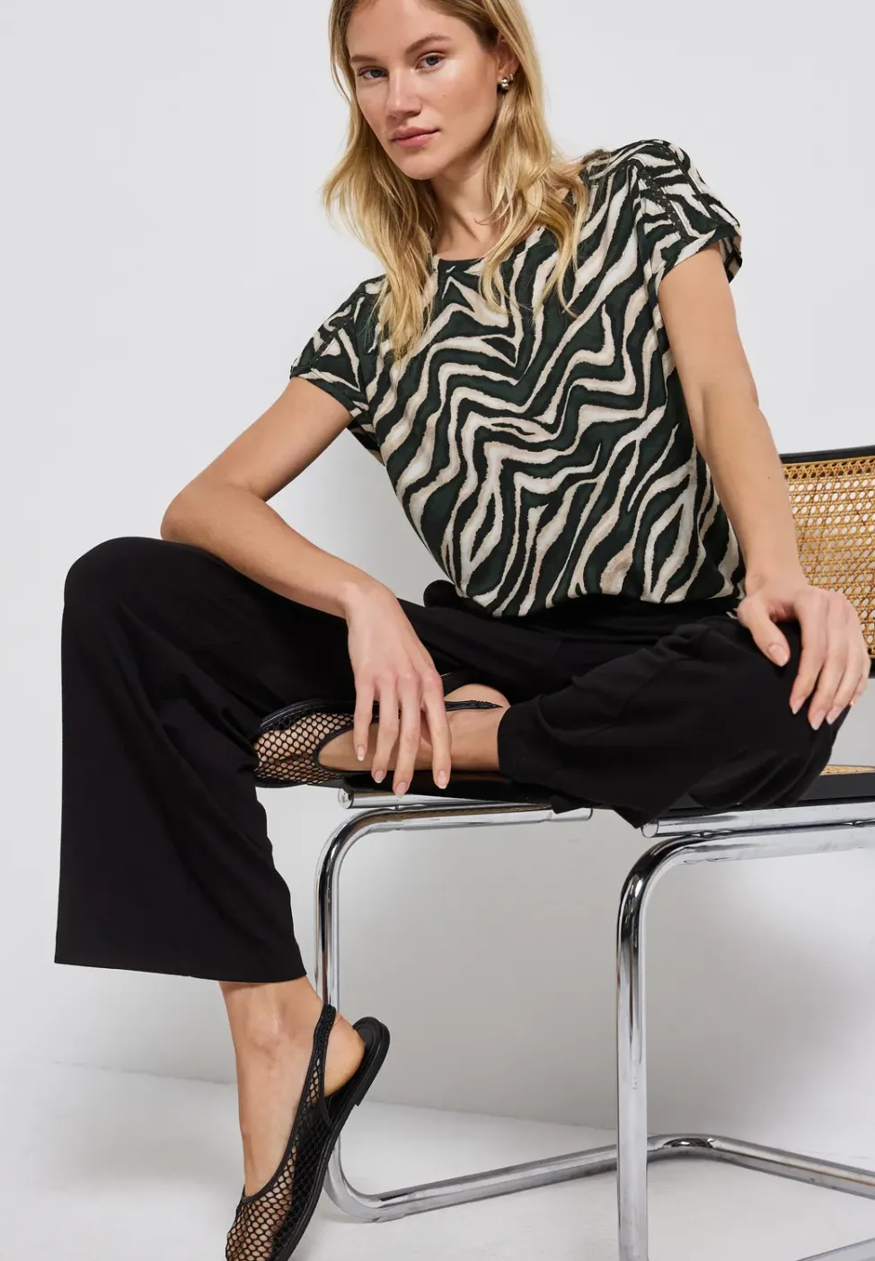 Shirt met gehaakte details