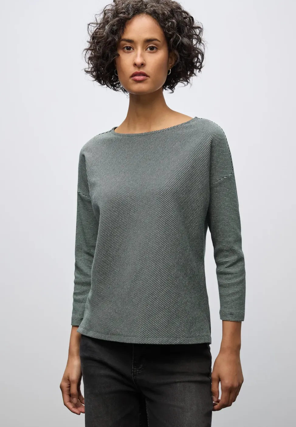 Shirt met geribde structuur