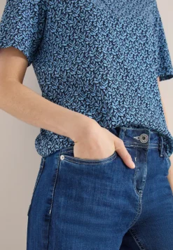 Shirt met gespleten hals en print