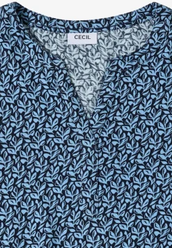 Shirt met gespleten hals en print