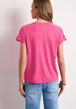 Shirt met gespleten hals en knoopdetails