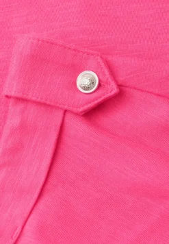 Shirt met gespleten hals en knoopdetails