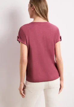 Shirt met gespleten hals en knoopdetails