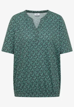 Shirt met gespleten hals en print