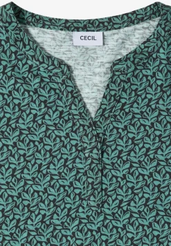 Shirt met gespleten hals en print
