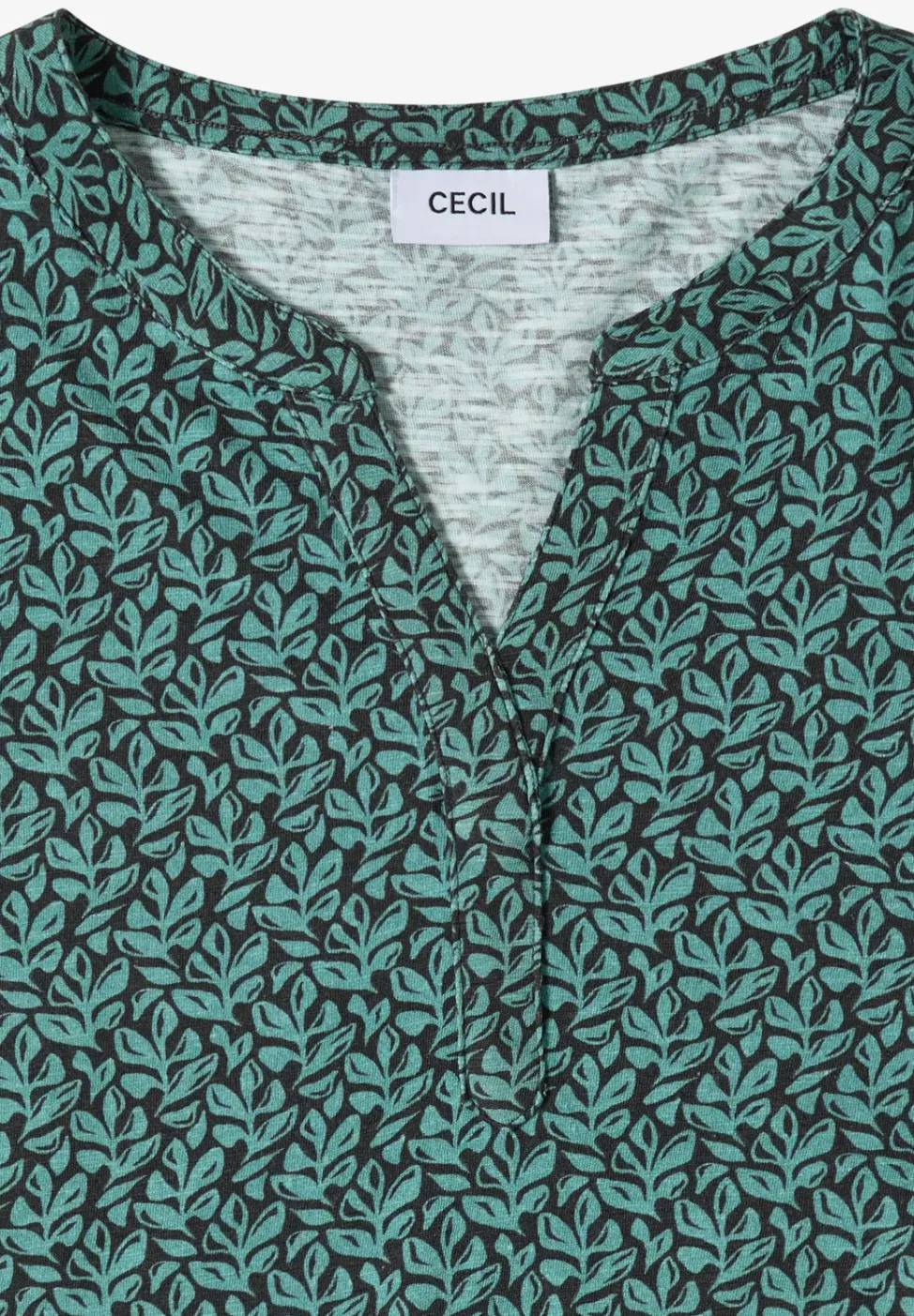Shirt met gespleten hals en print