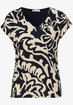 Shirt met gespleten hals en print op de voorkant