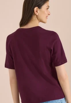 Shirt met gespleten hals en haakband