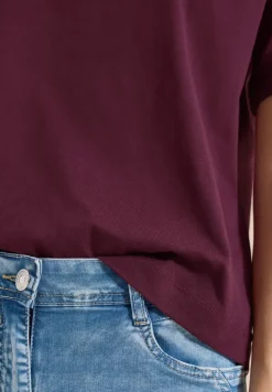 Shirt met gespleten hals en haakband