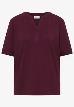 Shirt met gespleten hals en haakband