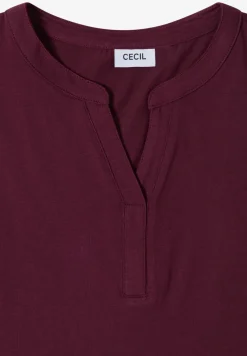 Shirt met gespleten hals en haakband