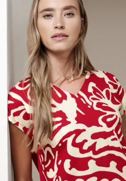 Shirt met gespleten hals en print op de voorkant