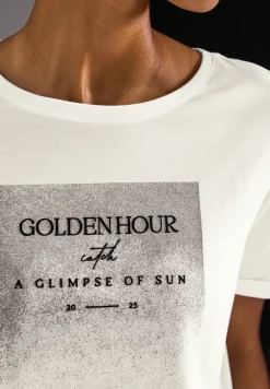 Shirt met glinsterende print