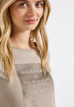 Shirt met glinsterende print