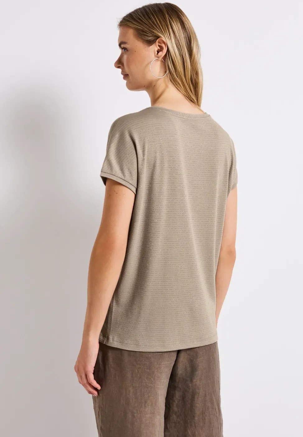 Shirt met glitterstrepen