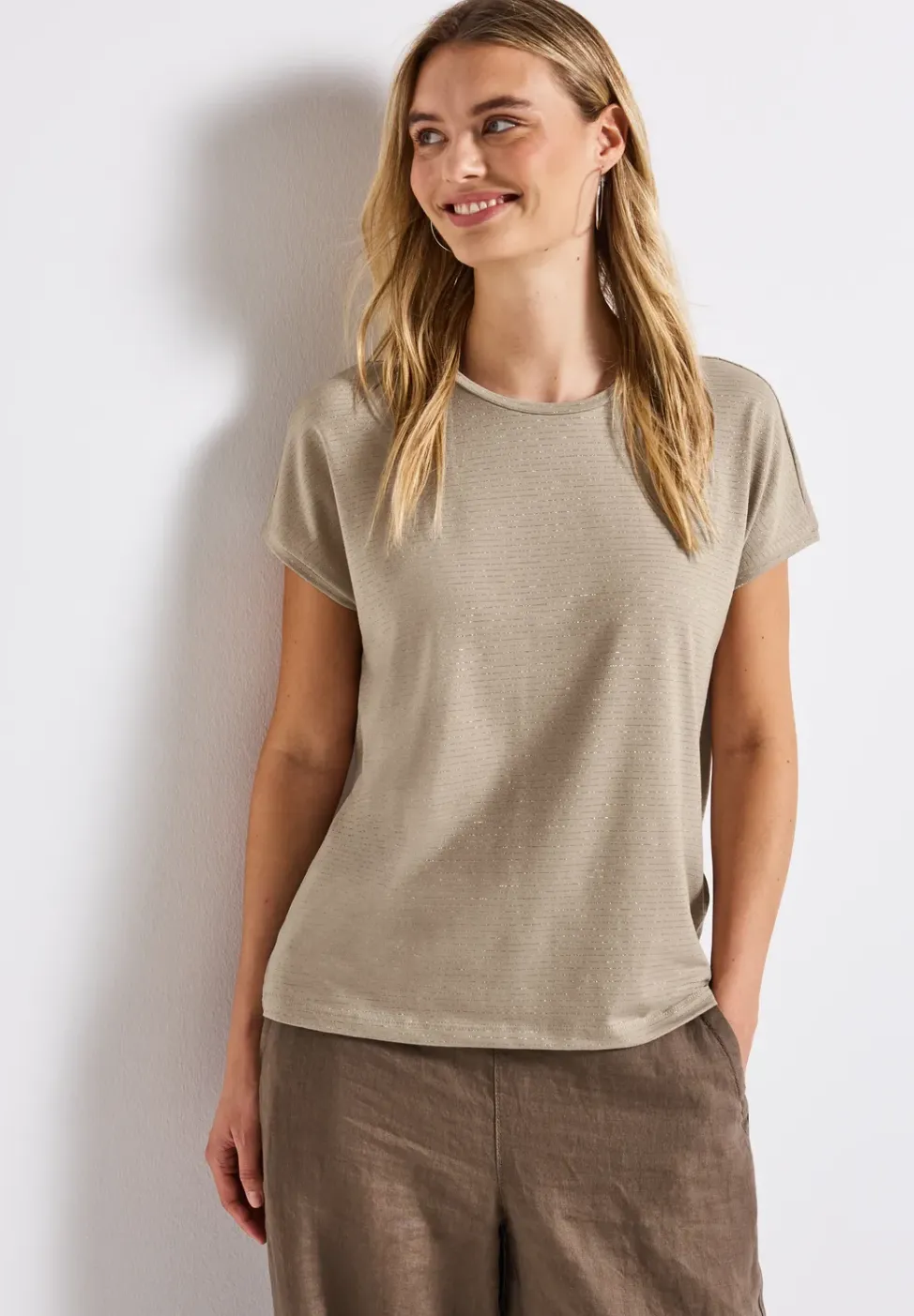 Shirt met glitterstrepen