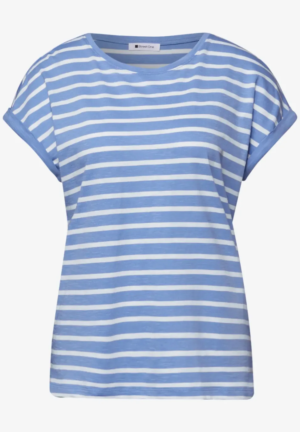 Shirt met hangende schouder en strepen