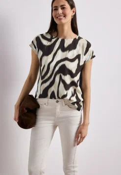 Shirt met hangende schouder en print