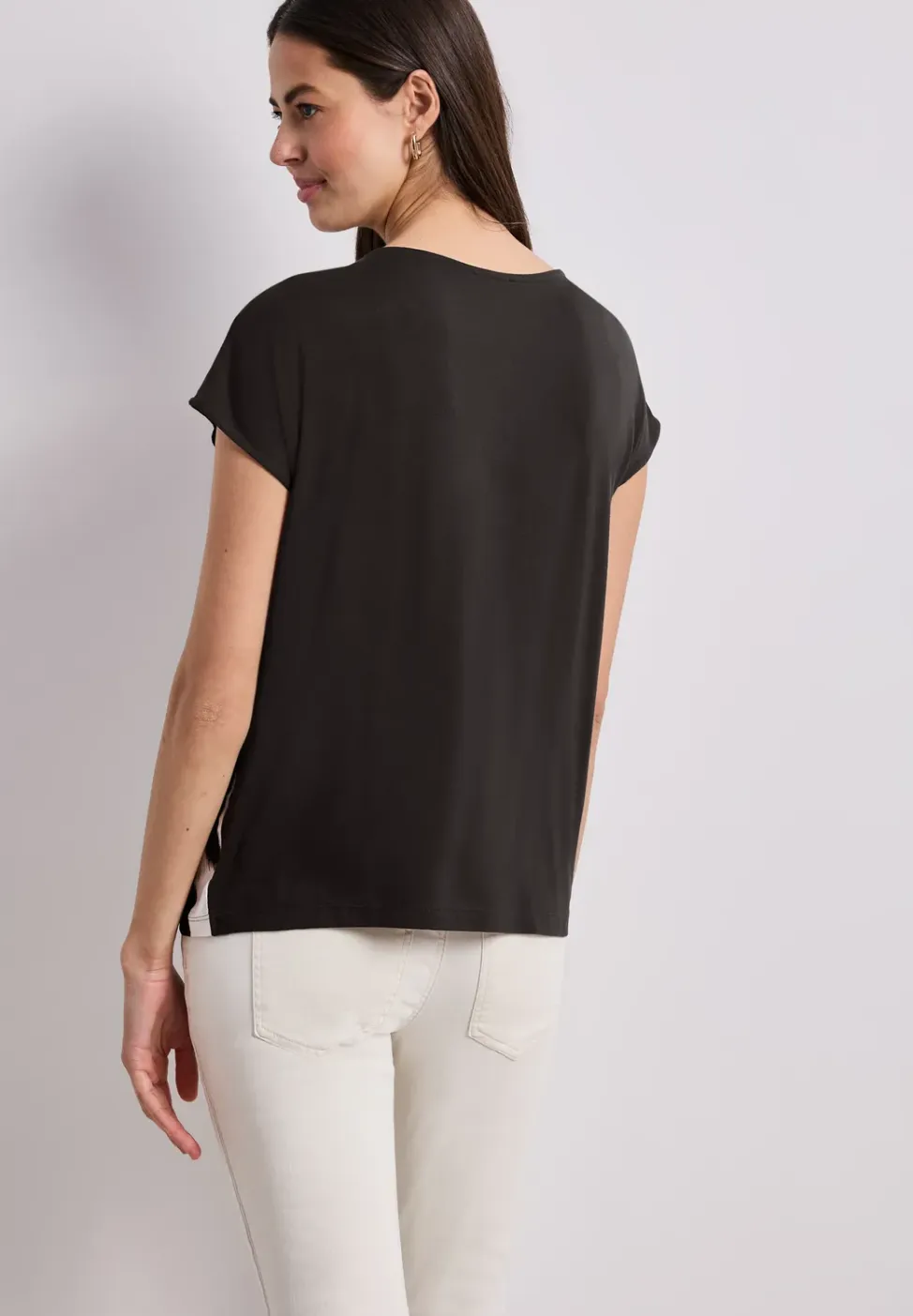 Shirt met hangende schouder en print