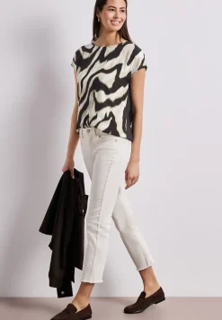 Shirt met hangende schouder en print
