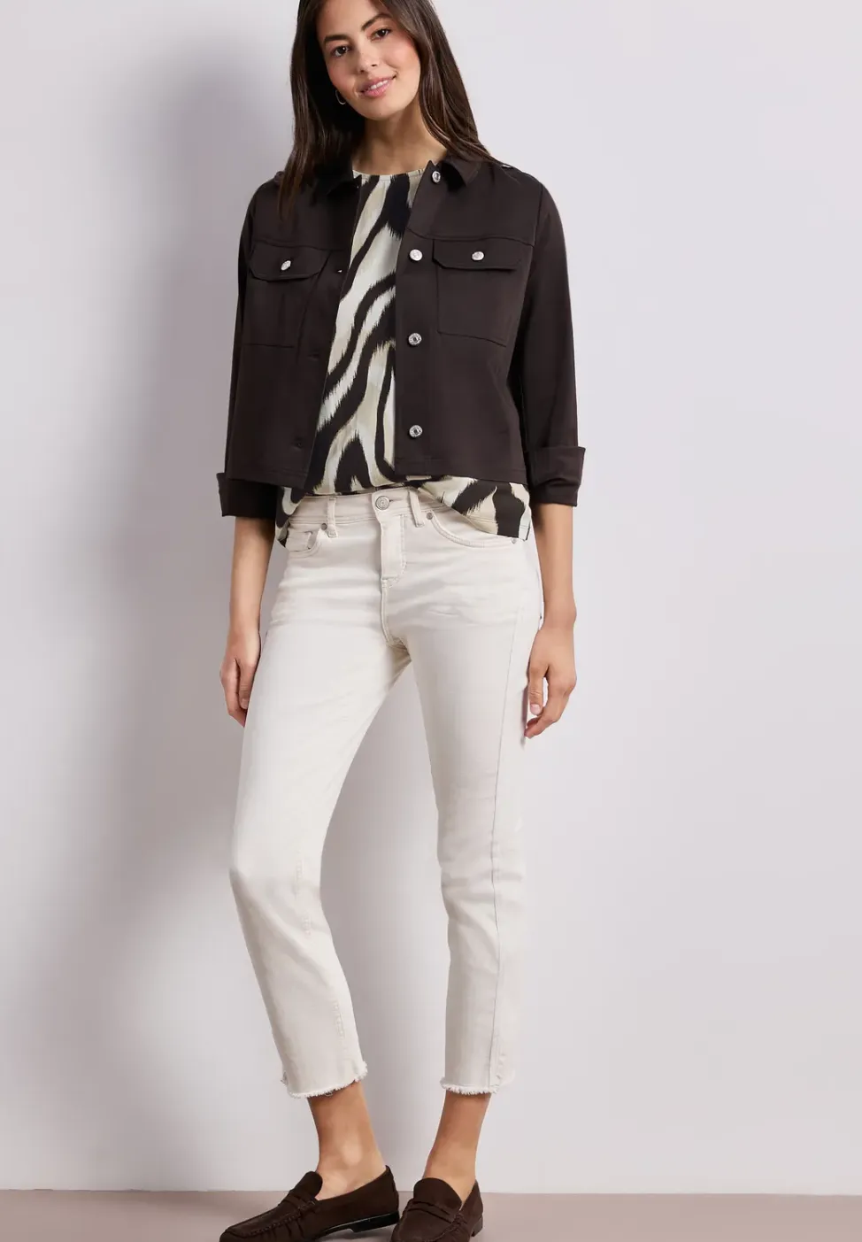 Shirt met hangende schouder en print