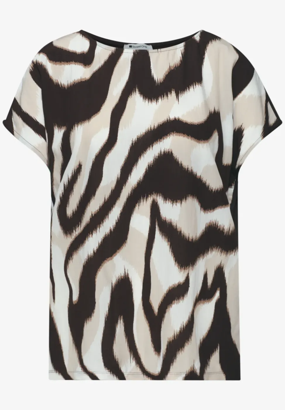 Shirt met hangende schouder en print