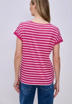 Shirt met hangende schouder en strepen