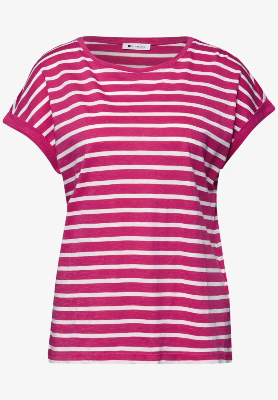 Shirt met hangende schouder en strepen
