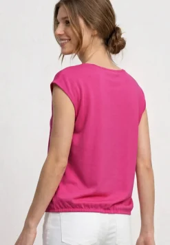 Shirt met hangende schouders en boothals