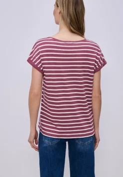 Shirt met hangende schouder en strepen