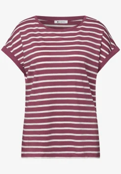 Shirt met hangende schouder en strepen