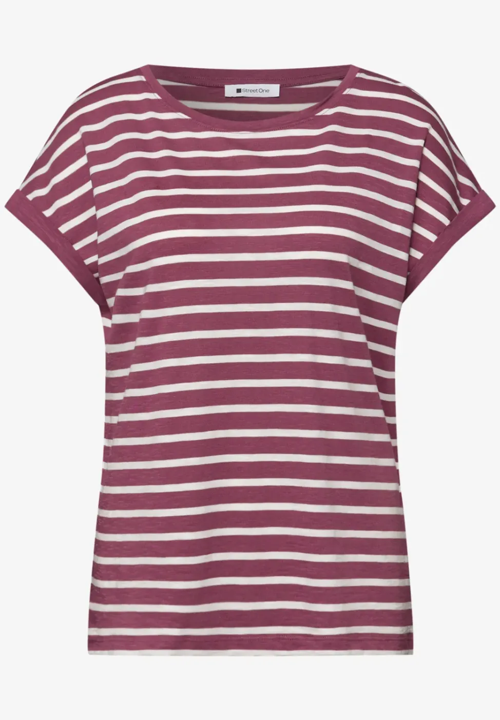Shirt met hangende schouder en strepen