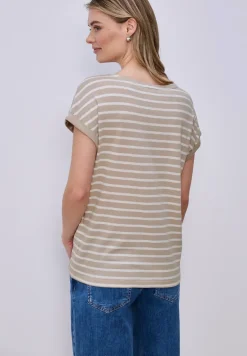 Shirt met hangende schouder en strepen