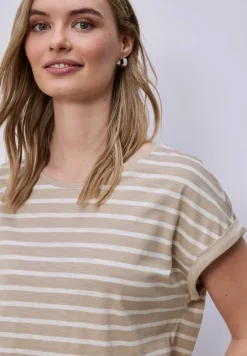 Shirt met hangende schouder en strepen