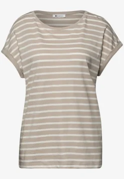 Shirt met hangende schouder en strepen