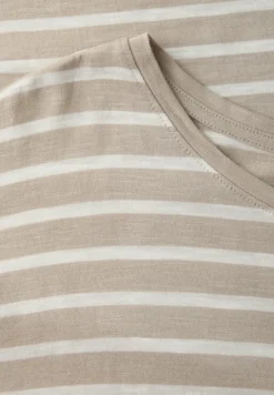 Shirt met hangende schouder en strepen