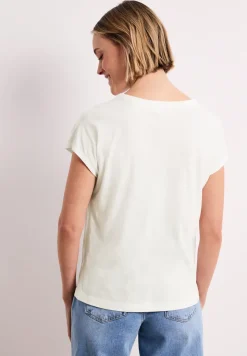 Shirt met hangende schouder en print vooraan