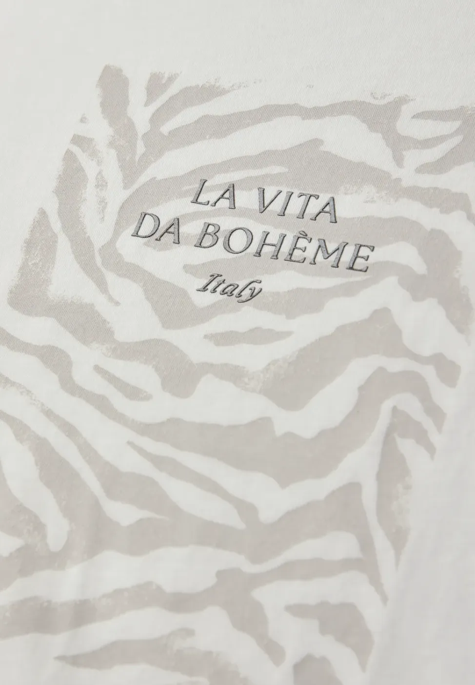 Shirt met hangende schouder en print vooraan