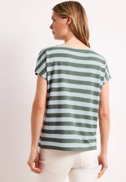 Shirt met hangende schouders, strepen en glitter