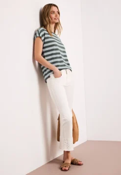 Shirt met hangende schouders, strepen en glitter