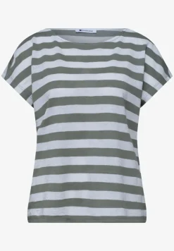 Shirt met hangende schouders, strepen en glitter