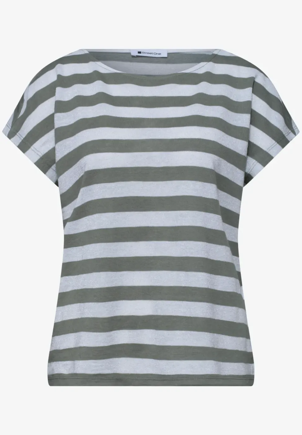 Shirt met hangende schouders, strepen en glitter