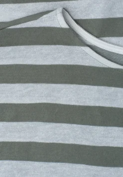 Shirt met hangende schouders, strepen en glitter