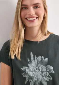 Shirt met hangende schouder en artwork